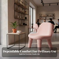 Padded Armless Side Chair Nordic Design Upholstered Shell Chair Curved backrestrest Floor Protection Pads for Office Managers