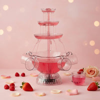 5-Cup Fountain Easy to Clean Party Wine Fountain Clear Design for Banquet