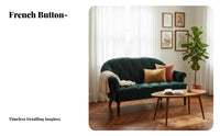 plush fabric Upholstery Tufted Two-Seater Space-Saving Tufted 2-Seater Dark emerald Loveseat Vintage Design for Apartment Dwellers, Shop Owners, Interior Designers, Bawayique, Reception Area, Bedroom, Office