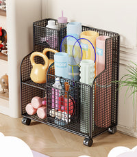 Large Capacity Fitness Equipment Storage Basket with Wheels, Movable