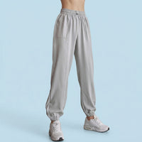 Joggers for Women with High Waist and Pockets, Ladies Trousers with Tapered Leg for Loungewear and Work, Baggy Elasticated