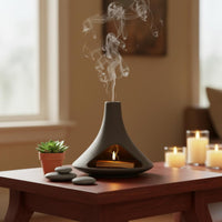 Heat Resistant Palo Sacred Holder Minimalist Design Ceramic Sage Burner Terracotta Incense Chimney for Meditation Practitioners, Spa, Altar
