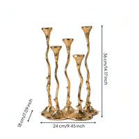 Candlestick Holder with Four Cups Tall Sculptural Candlestick Holder for Mantel