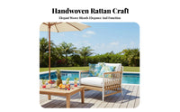 4 Pieces Waterproof 4-Piece Woven Seating set Weather-Resistant Outdoor Furnishings Water Patio Set Nordic Design for Families, Homeowners, Garden lovers, Balcony, rearyard, Porch, waterside