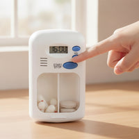 Electronic Tablet Box with Timer Portable Medication Organizer with Reminder Rectangular Tablet Organizer with Beeping Reminders for Travel