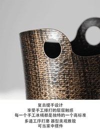 欧式高档香槟桶创意做旧不锈钢冰桶家用红酒冰镇装饰摆件软装设计