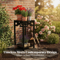 Tall Two-Tier Flower Rack Indoor & Outdoor Use 2-Tier Pot Holder Anti-Rust