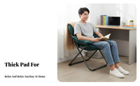 Comfortable Design Cushisingled Folding Lounger Space-Saving Lounge Chair Ergonomic Support Indoor Furniture Sturdy Frame for College Students, Young Adults, Homebodies, Dorm Room, Bedroom, Study Area, Reading Nook