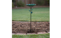 Bird Bath Stake Iron Garden Ornament Sturdy