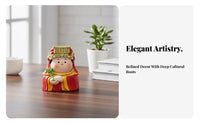 Deity of Prosperity Figurine Creative Gift Chinese God Ornament Good Luck Charm Cute Deity Statue for Home Stylists, Collectors, Living Room, Bedroom