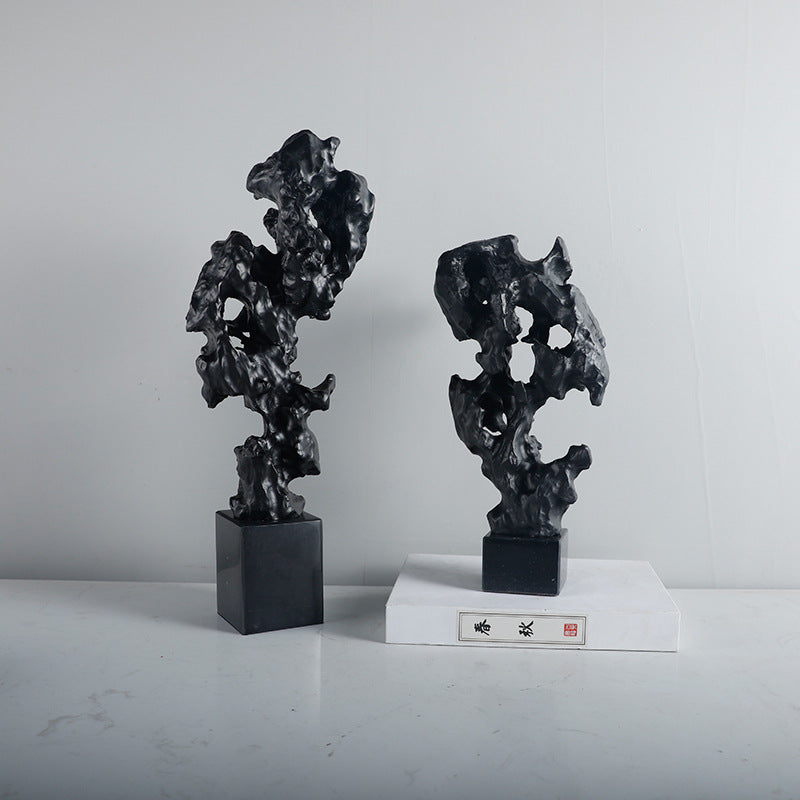 New Chinese Style Modern Coral Marble Base Ornament for Bookshelf Study Display