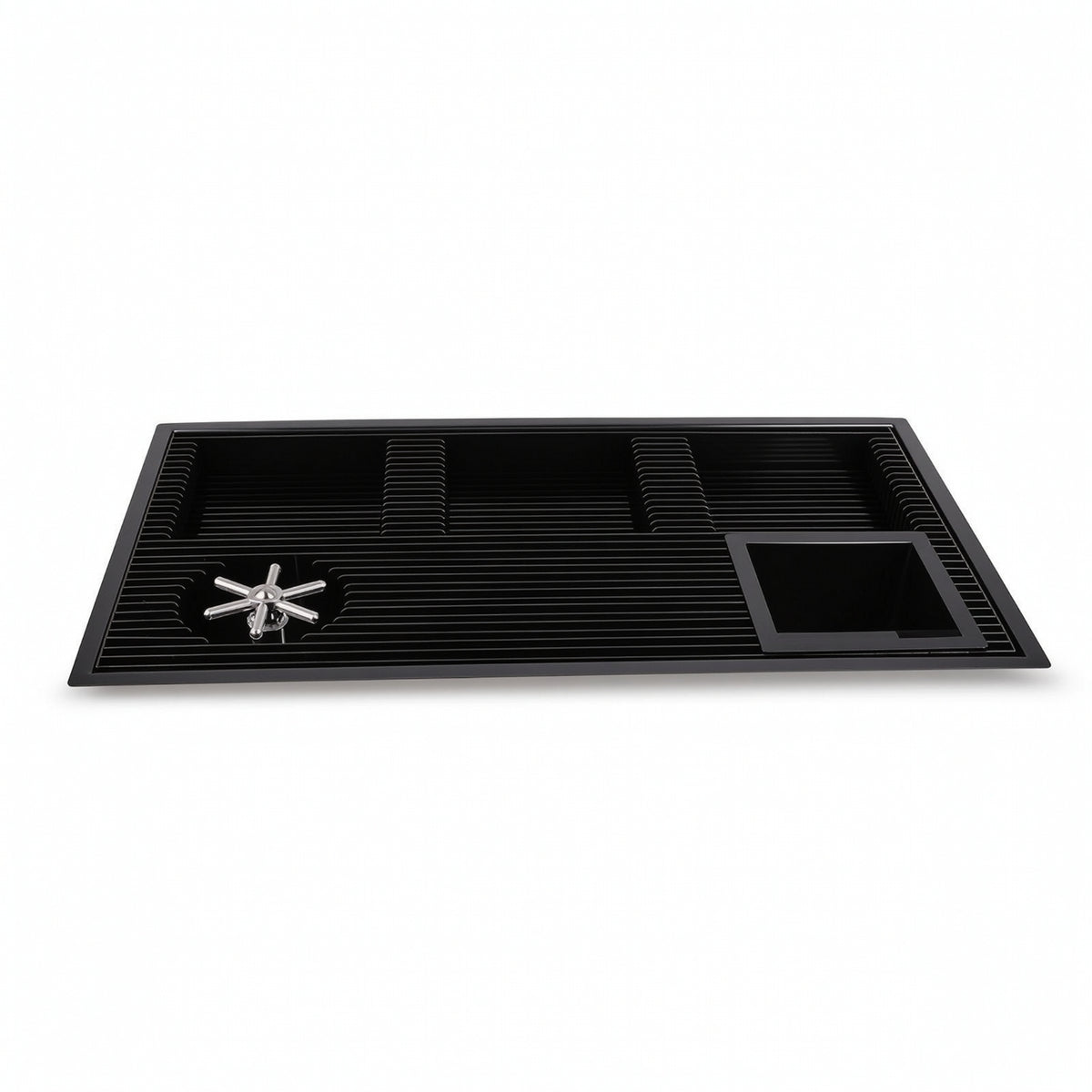 Bar Glass Rinser Stainless Steel Coffee Workstation Accommodating a Glass Rinser Grooved for Baristas, Cafes, Tea Stations