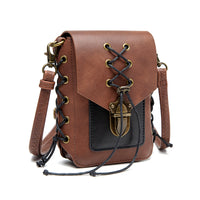 GEARDUKE Medieval Steampunk Retro Women's Small Crossbody Bag with Contrast Color