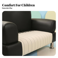 2 Pieces Keyboard-shapedShaped Sofa and Stool Playful Look Children's Furniture Ignites Creativity Transformable