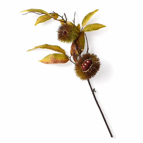 Artificial Chestnut Branch Plastic Chestnut Branch Yellow-Green