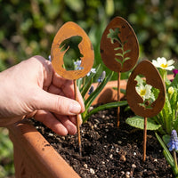 Easter Bunny Garden Stake Vintage Metal Silhouette Weather-Resistant Rustic Yard Decor