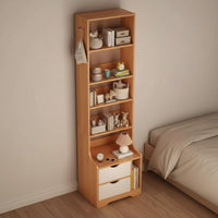 Nightstand Bookshelf Combo Multi-Functional Tall Bedside Bookshelf Space Saving