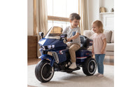 Push-Along Motorcycle Three-Wheel Motorcycle with Headlights Slip-Resistant Electric Push-Along with Backrest for Sidewalk, Playroom
