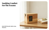 Photo Frame Ash Box Wood Grain Wooden Memorial Ash Box Hollow Interior Cremains Container