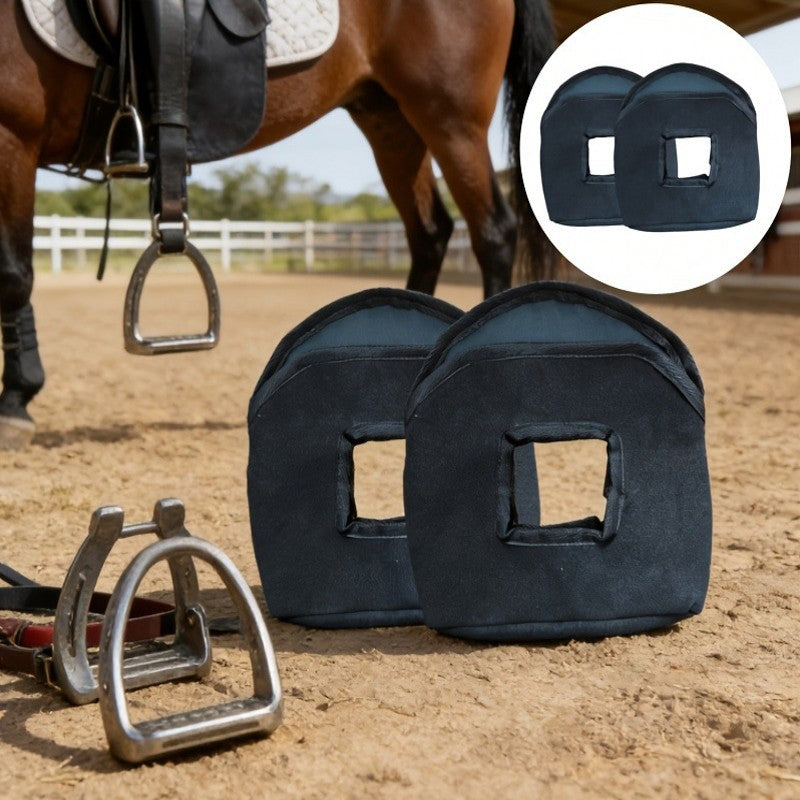 2pcs Stirrup Storage Bag for Horseshoe Pitching Game, Nylon, Black
