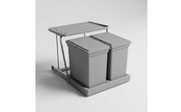 Space-Saving Pull-out Trash Bin Concealed Cabinet Trash Bin with Double Buckets Concealed Double Garbage Can Two-Bucket for Homeowners