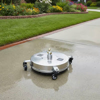 Double Rotating Jets 16.5 Inch Pressure Washer Surface Cleaner Universal 1/4" Quick Connector 16.5 Inch Wheeled Surface Cleaner 360° Swivel Wheels Stainless Steel Floor Scrubber Splash-Unrestricted Skirt for Driveways, Patios, Sidewalks, Decks