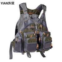 新款跨境热销钓鱼马甲飞钓路亚背心钓鱼服探险透气多功能口袋背心