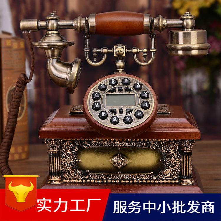 Muzhen High-End European Retro Rotary Dial Telephone - Vintage Home Desk Phone