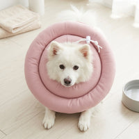 Soft Cone for pets, Quilted textile Pet Recovery with Drawstring, Adjustable Solid Color Design to Prevent Licking After Surgery