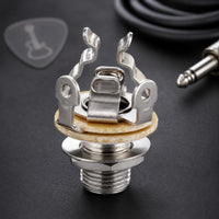 Threaded Panel Mount Audio Connector Socket Hex Nut 6.5 Mm Audio Output Connector Copper Contact Stereo Solder Socket Washer