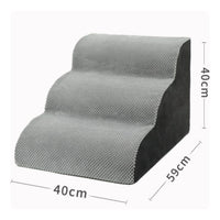 Foam Pet Stairs Compressed Sponge 3 Step Dog Stairs Removable Cover for Sofa
