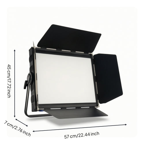 Bi-Color LED Light Panel with Barn Doors Flat Studio Light Panel with Barn Doors Adjustable Lighting Equipment Bright for Livestreaming