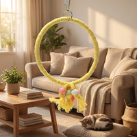 Bird Swing and Ladder Set with Climbing Toys for Birds, Hanging Toys for Birds with Bells and Rope Perch, Enrichment for Parakeets and Conures