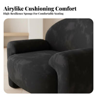 Upholstered Club Chair Modern Minimalist Design Rounded Accent Chair Soft Upholstery Luxurious Padding Ing for Reception Area
