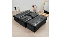 Foldable Makeup Storage Box Combination Portable Makeup Pouch Insert Construction Clear Lid Cosmetic Organizer for Travel