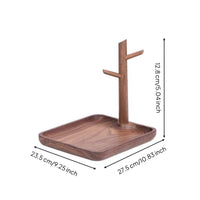 Wooden Organizer with Hooks Compact Holder Multi-Functional for Desktop, Dresser