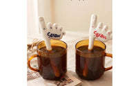 Ceramic Straw with Foot Top Washable Ceramic Straw Handmade Look for Office