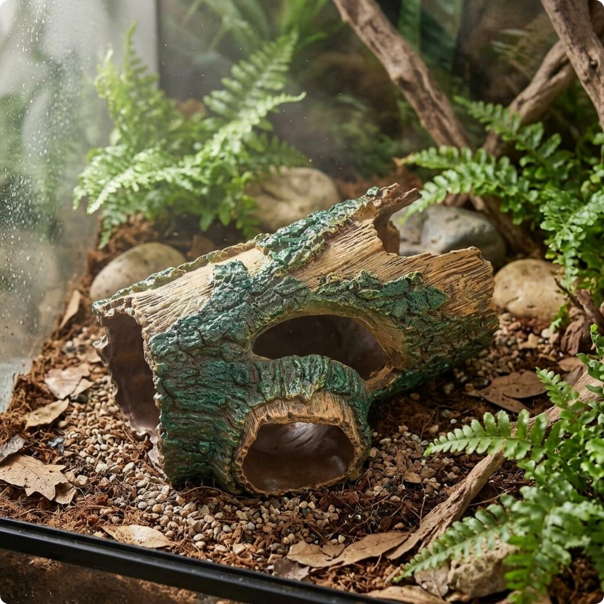 Tree Trunk Hide Natural Look Pet Cave Decor Textured Surface