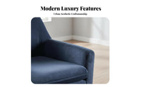 Nordic Aesthetic Upholstered Armchair High Backrest Upholstered Armchair with Wood Legs Mid-Century-Century Modern Design Single Sofa Thickly Cushisingled for Homeowners, Interior Designers, Study Room, Bedroom, Hotel Lobby, Reception Area