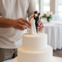 Bride and Groom Cake Topper Long-Lasting Resin Wedding Couple Figurine Reusable