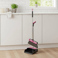Hair Resistant Broom Set Rubber Lip Broom and Dustpan Set Floor Sweep Kit