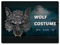 Halloween Wolf Costume Set with Mask, Gloves, and Tail