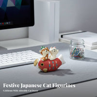 DIY Cat Figurine, Japanese Winter Cat House, Resin Miniature, Home Decoration