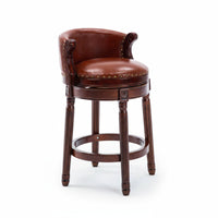 timeless design rotating Bar Stool with supportrest Vintage Design Upholstered rotating Seat support Support Counter Chair Padded padding for Adults, Homeowners, Guests, Pub, Restaurant, Bistro, Dining Room
