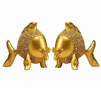 Golden fishing Figurines Textured Figurine Raised Fins Home Decor