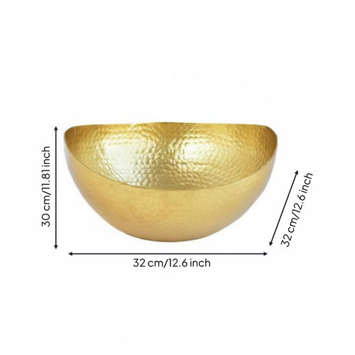 Aluminum Display Bowl Artisanal Craftsmanship Bowl Eye-Catching Crafted Metal Serving Tray for Sample Room