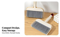 Small Broom and Dustpan Set High Density Bristles Fine Dust for Desk