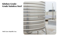 Stainless Steel Water Container Thickened Wall Rooftop Water Storage Container Long-Lasting Stainless Steel Pressure Container Leak-Proof for Property Owners, Rural Residents, Household, Farms, Gardens, Industrial Sites