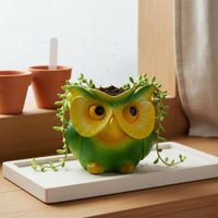 Owl Planter Cute Creature-Shaped Succulent Pot Resin Material
