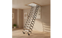 Space-Saving Telescopic Loft Staircase Foldable Folding Attic Ladder Telescoping Pull-down Loft Ladder Safe for Duplex